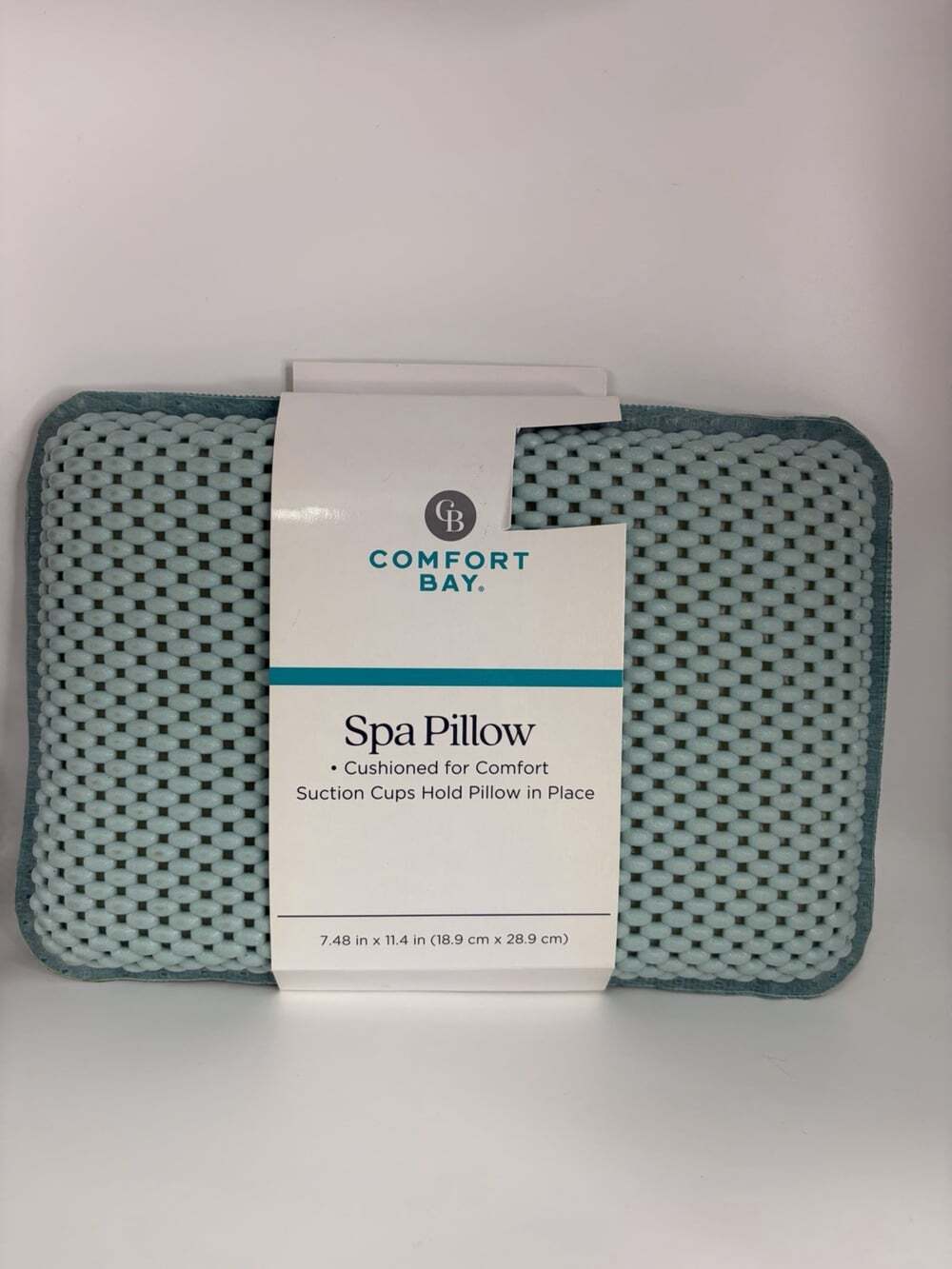 Comfort Bay Green Spa Pillow W/ Suction Cups 7.5”x11.5”
